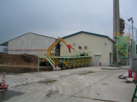 Ube cement plant wood-scrap facility